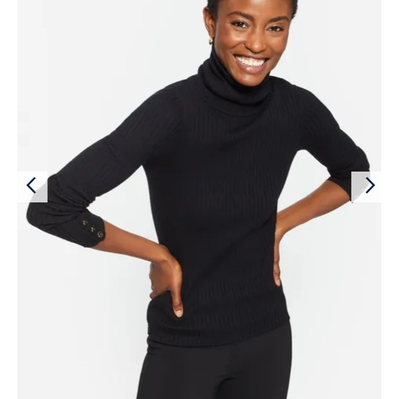 J. McLaughlin Sweaters - NWT J.McLaughlin Arlette Turtleneck Black Metallic L